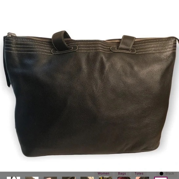 Cole Haan Black Pebbled Tote Purse - Picture 2 of 7